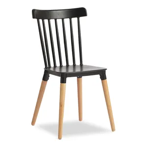 도매 가정 가구 싼 morden dinning 의자 디자인 목제 다리를 가진 플라스틱 windsor 의자
