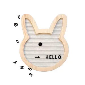 Kaninchen form Filz Brief brett Holz Foto rahmen mit Buchstaben halterung