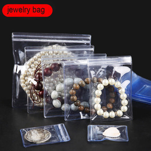 Thick clear plastic earring bags self sealing pvc jewelry organizer bag bolsas hermeticas small jewelry bags with logo custom