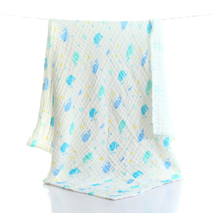 고품질 41x41'' 100% 유기농 면 6겹 거즈 아기 담요 (잎 무늬 직조 및 혼합 충전재 포함) - Product Image 2