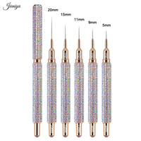 Haute qualité blingbling brillant AB couleur strass décoration poignée antidérapante ultra-fine rayé brosses brosse à ongles