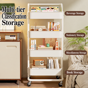 Rolling Multi Tier <b>Storage</b> Cart <b>With</b> Wheels Portable Space Saver Organizer <b>Trolley</b> For Kitchen Bathroom Toy Book Snack - Product Image 2