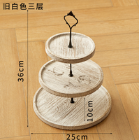 Support à dessert en bois de style européen créatif, plateau à gâteau rustique à 2 et 3 niveaux, plateau de service décoratif pour table de dessert