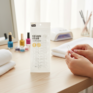 72 faux ongles transparents en forme de cercueil, de haute qualité, pour des ongles élégants, modèle KR Daiso0204 - Product Image 3