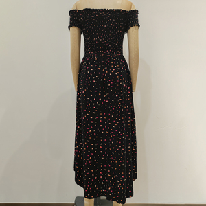 Abito Primaverile a Maniche Corte con Vita Alta e Spalle Scoperte, Smock, per Donne e Ragazze, Ordine all'Ingrosso - Product Image 4