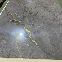 Lámina de Mármol UV Dorada a Precio de Fábrica, Panel de Pared de PVC Personalizado de Lujo para Interiores, para Decoración de Oficinas y Construcción