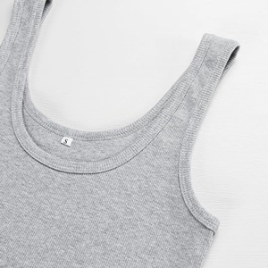 Canotta da donna personalizzata in maglia a costine, basic, senza maniche, in <span class=keywords><strong>cotone</strong></span>, aderente, con scollo rotondo - Product Image 2