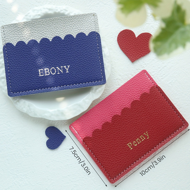 Personalized Credit Card Holder for Women  Vegan Leather Card Wallet  Business Card Holder Custom Monogram Initials Card Holder
