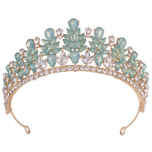 奢华蛋白石成人婚礼配饰皇冠头饰皇后舞会美容头饰和皇冠 - Product Image 6