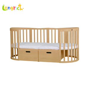 <span class=keywords><strong>Lettino</strong></span> per Neonati 4 in 1 Convertibile in Legno Massello, Nuovo Modello Ovale per Neonati - Product Image 2