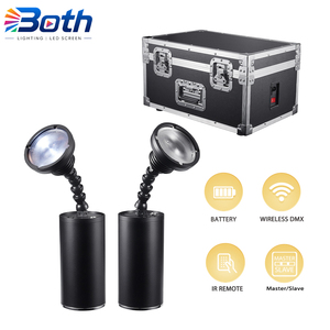 20pcs with case Popular 10W <b>LED</b> Mini Pinspot Light <b>Battery</b> Powered Cool White Warm White for Wedding Decor - Product Image 1
