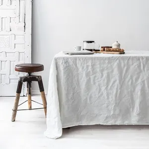 Table linens/machine cutwork embroidery textured linen party tablecloth for dining room table linens/wedding decorations