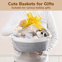 Petit panier de rangement tissé avec poignées pour cadeaux, jouets, linge de bébé, couches, collations, jouets pour chiens