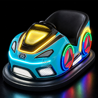 Voitures tamponneuses LED 1000W avec couvercles de roues lumineux et musique, voitures de type dodgem à batterie pour attractions intérieures