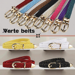 Nouveaux produits 1.5 <span class=keywords><strong>CM</strong></span> <span class=keywords><strong>de</strong></span> large femmes Polyester corde armure robe taille ceintures boucle ardillon maigre <span class=keywords><strong>ceinture</strong></span> tressée - Product Image 2