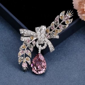 Broche de Lazo de Alta Gama, Exquisito y Elegante, Versátil, con Diseño de Espiga, Chapado en Oro, para Boda o Compromiso - Product Image 5