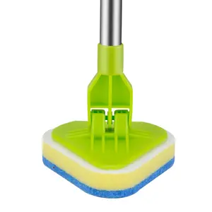 FF632 spazzola per pavimenti in piastrelle per vasca da bagno con manico lungo spazzola per la pulizia del pavimento 2 in 1