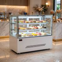 Réfrigérateur de présentation en libre-service pour boulangerie, îlot de desserts et sandwichs, avec refroidissement par air et dessus ouvert
