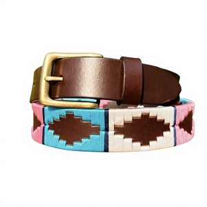 Ceinture Polo en Cuir Véritable Vintage de Luxe avec Boucle Ardillon en Acier, Design Personnalisé, Imperméable, Tendance, Largeur 3,8 CM pour Homme - Product Image 4
