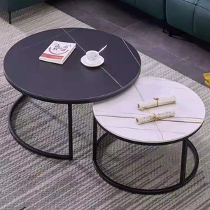 Bagolen — <span class=keywords><strong>table</strong></span> de thé ronde en marbre MDF, cadre en acier forgé simple, <span class=keywords><strong>table</strong></span> basse, moderne - Product Image 6