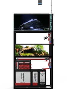 Under Cabinet Fish <strong>Tank</strong> <strong>for</strong> <strong>Turtles</strong> Double Layer Stream Design Glass Material No Water Change Customizable Ultra White - Product Image 2