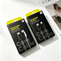 Boîte en carton noir pour câble de données, fournisseur d'usine, impression de logo personnalisée, taille personnalisée, emballage durable pour accessoires électroniques