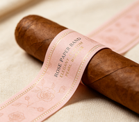 Label Perekat Tahan Air dan Minyak untuk Cigar, Cetak Personal, Pola Gambar Garis