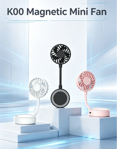 Ventilatore Portatile Pieghevole con Ventosa Magnetica e Batteria Ricaricabile, Regalo Promozionale OEM, Facile da Trasportare, Ventilatore di Raffreddamento K00 - Product Image 1