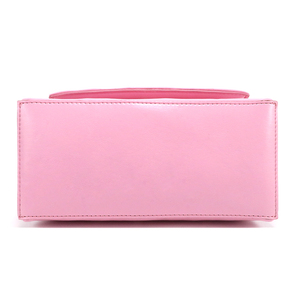 Sac à main élégant de haute qualité en cuir PU rose uni avec motif gaufré, fermeture magnétique, sac à poignée supérieure pour femmes - Product Image 5