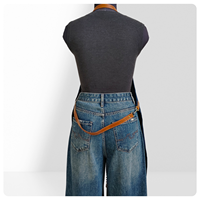Tablier de travail en toile Niuweili, style cowboy, sans manches, lavable et réutilisable, avec option de logo personnalisé, idéal pour le nettoyage, les salons de beauté et le quotidien