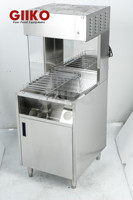 Matériel de restauration : Station de présentation autoportante en acier inoxydable pour frites et pommes de terre, idéale pour les aires de restauration