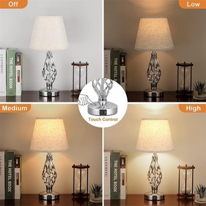Moderne 3-Wege-dimmbare USB-Typ-C-Anschlüsse Nachttisch lampe Touch-Tisch-Schreibtisch lampe für Schlafzimmer Wohnzimmer Gästezimmer Wechselstrom - Product Image 6