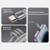 Cable USB-C 3 en 1 de Carga Rápida PD de 100W (Paquete de 2) con Transferencia de Datos para Teléfono, Tableta y iPhone