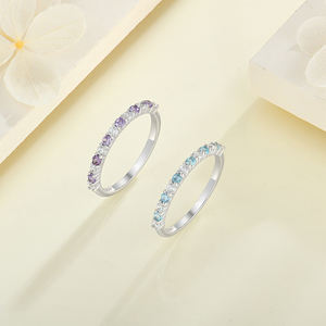 ファッションリング不規則なアンティーク925シルバージュエリーオーバルファッションモダンジルコンシンプルアクアマリン女性リング - Product Image 6