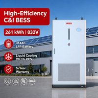 Système de stockage d'énergie par batterie LPR-ESL 261 kWh 832 V à refroidissement liquide pour C&I, 314 Ah LFP, 30-125 kW PCS, armoire extérieure IP55