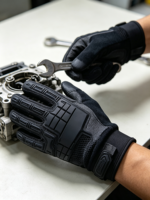 Gants de travail HAIYI respirants en maille avec protection en TPR, paume rembourrée robuste, fermeture à boucle, imperméables, pour usage industriel