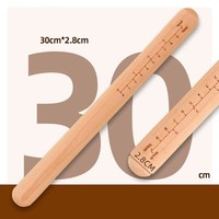 Rouleau à pâtisserie en bois écologique personnalisable avec échelle (25cm/30cm/40.5cm) et logo sur mesure pour la pâtisserie de pizzas, de gâteaux et de biscuits