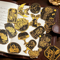Autocollant à motif floral texturé en relief, irisé, à effet feuille froide, imperméable et écologique pour agenda, carnet et journal