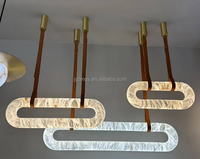 JYLIGHTING Personnalisation Lustres pendentifs LED en marbre albâtre espagnol de luxe avec garantie de 3 ans pour éclairage design