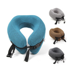 Viaje de negocios Almohada para el cuello en forma de U Espuma viscoelástica lavable Almohada para dormir de viaje en forma de U para avión - Product Image 1