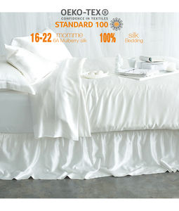 Set di lenzuola in raso di seta con etichetta privata copripiumino lenzuola di seta personalizzate Set di biancheria da letto 100% seta con confezione regalo - Product Image 3