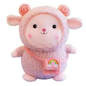 Factory Manufacture Animal Lamb Rainbow Sheep Boy Cute Doll Pets Claw Machine Stuffed Goat Kids Baby Girls Plush Soft Small Toys