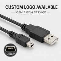 Cable USB Mini en Forma de T de 5 Pines, Directo de Fábrica al Por Mayor, Cable de Carga USB A a Mini USB con Logotipo de Marca