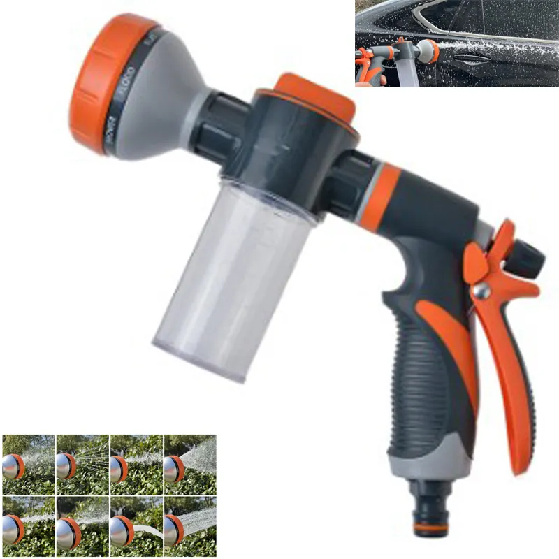 Đa chức năng vòi hoa sen áp lực cao rửa xe Súng nước vườn súng phun 8 chế độ để lựa chọn từ chất lỏng thuốc trừ sâu bọt