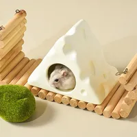 Doe Pet Dog Pet Cage Fabricant Céramique Triangle Fromage Cage Pour Animaux De Compagnie Summer Cool Down Hamster Accessoires Nouvelle Cage De Hamster De Luxe