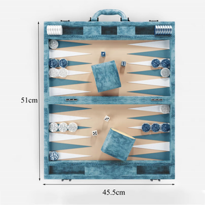 Maßgefertigtes Luxuriöses Umweltfreundliches Veganes Leder-Backgammon-Set Klassisches Brettspiel-Etui - Product Image 6