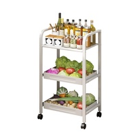 Rak Penyimpanan Logam Dapur, Troli Lantai, Rak Organizer Kamar Tidur, Tempat Camilan Bayi, Rak Penyimpanan Multi-Layer Kamar Mandi, Rak Bunga
