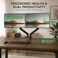 Support de moniteur double écran entièrement articulé, inclinable et pivotant pour postes de travail et codage