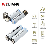 Batterie au lithium rechargeable USB-C AA innovante 600-2600mWh, charge rapide en 1,5h avec voyant lumineux pour manette de jeu
