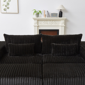 <b>Oversized</b> Square <b>Sectional</b> Lounge Chaise Set No Assembly Required Modern Cloud Plush Loveseat Two Removable Hotel Villa - Product Image 3